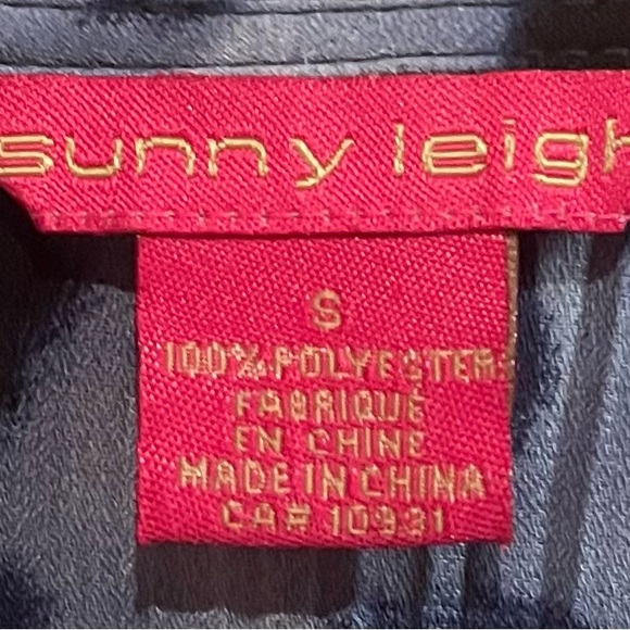 Women’s Sunny Leigh Blue & Black Ruffled Top Size Small - Picture 2 of 4